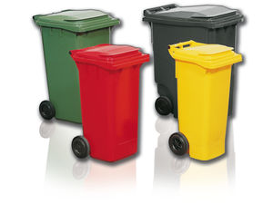 سطل زباله پلی اتیلن| برای زباله های خطرناک| 2 چرخ